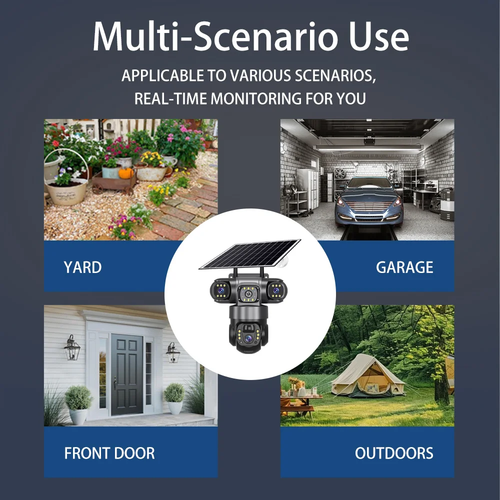 V380 Pro Solar Camera 4G SIM Outdoor 3 Lens Three Screens Webcam PIR Human Detect CCTV Security Video Battery PTZ IP Camara - Image 13