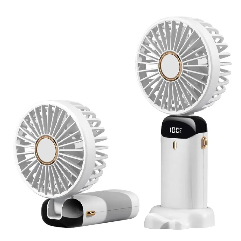 Xiaomi USB Handheld Mini Fan Foldable Portable Neck Hanging Fans 5 Speed Rechargeable Fan with Phone Stand - Image 7