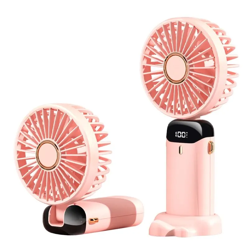 Xiaomi USB Handheld Mini Fan Foldable Portable Neck Hanging Fans 5 Speed Rechargeable Fan with Phone Stand - Image 8