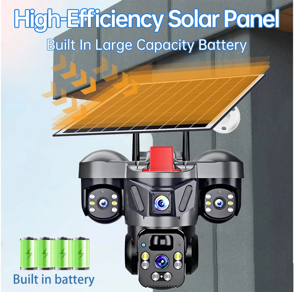 KERUI V380 Pro Outdoor PTZ 6MP WIFI 4G Solar Camera Home Security Triple Lens Camera Solar Panel CCTV Video Surveillance - Image 17
