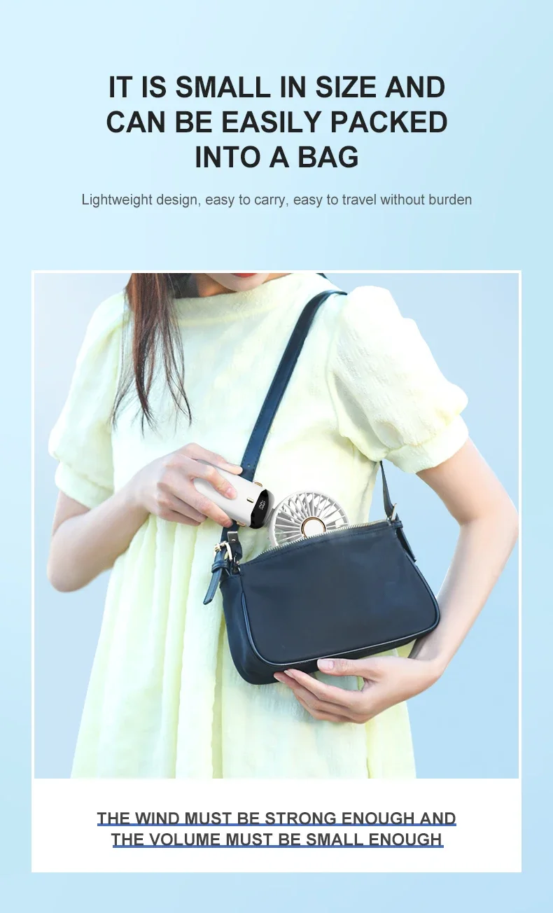 Xiaomi USB Handheld Mini Fan Foldable Portable Neck Hanging Fans 5 Speed Rechargeable Fan with Phone Stand - Image 30